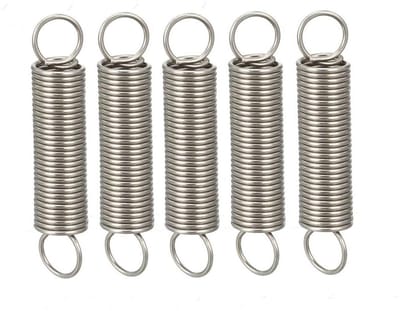 Dubbele Haak Spiraalveer - Trekveer Reparatieveer - Modelbouw Reparatie - Roestvrij Staal - 0.5x25mm - Zilver