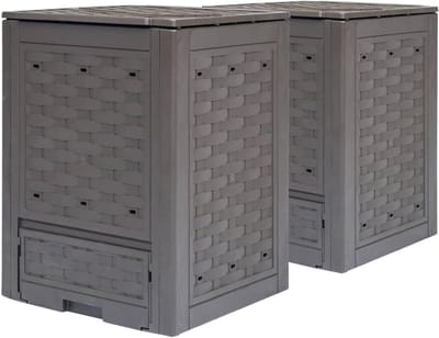 Tuincomposters - Compostbakken - Organisch Afval Verwerken - Rotan-look Kunststof - 600 L - Bruin