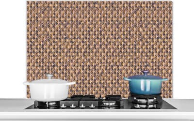 Spatscherm keuken 100x65 cm - Kookplaat achterwand Metaal - Patroon - Roest print - Structuur - Muurbeschermer - Spatwand fornuis - Hoogwaardig aluminium
