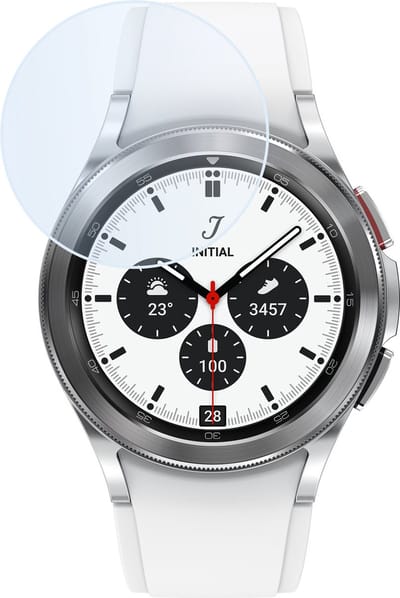 Screenprotector Geschikt voor Samsung Galaxy Watch 4 Classic 46 mm - Extra Sterk - Tempered Glass - Gehard Glas - Beschermglas Screen Cover - Bescherm Protector voor Smartwatch