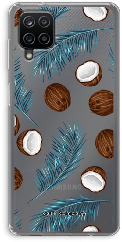Case Company® - Hoesje geschikt voor Samsung Galaxy A12 hoesje - Kokosnoot - Soft Cover Telefoonhoesje - Bescherming aan alle Kanten en Schermrand