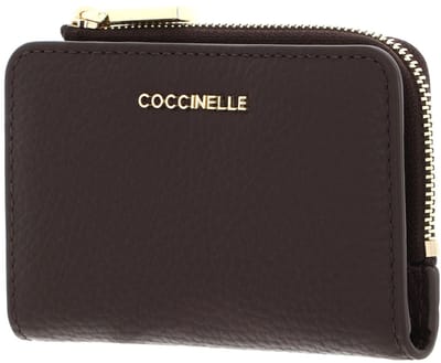 COCCINELLE Leren kaarthoes Metallic Soft Credit Card Holder Brunette donkerbruin