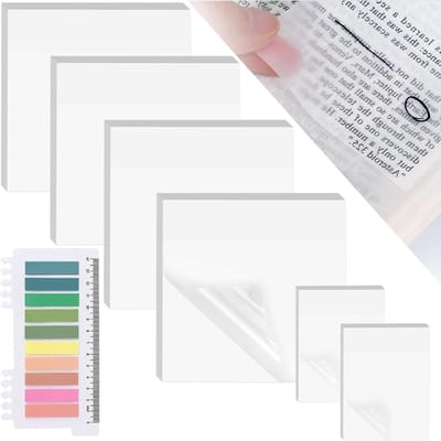 Transparante Plaknotities Set – 600 Bladen Zelfklevende Notities van PET, Waterbestendig en Herbruikbaar, Ideaal voor School en Kantoor