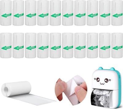 Thermisch Printerpapier voor Mini Stickers - 20 Rollen van 57 x 25 mm - Zelfklevend en Compatibel met Kindercamera's en Mini Thermische Printers