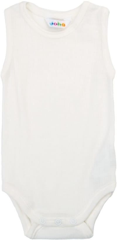 Joha baby romper - mouwloos - 100% merinowol - kleur naturel - maat 50