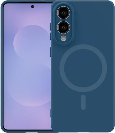 Stravo Hoesje Geschikt voor Samsung Galaxy S25 Edge – Siliconen Cover Hoes met MagSafe – Slank & Lichtgewicht – Schokbestendig – Anti-Fingerprint – Siliconen Case voor Samsung Galaxy S25 Edge - Blauw