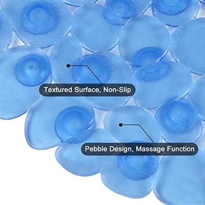 Antislip Douchemat voor Kinderen en Volwassenen - Vierkante PVC Badmat met Sterke Zuigkracht - 54 x 54 cm - Blauw