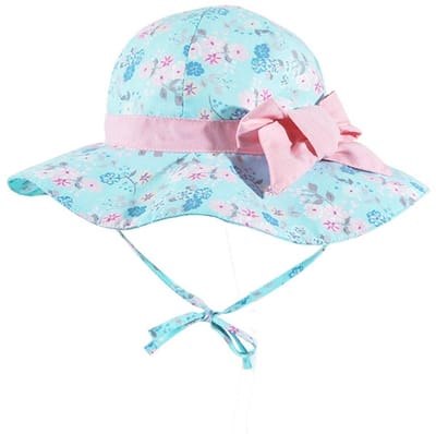 Dailygoods - Zonnehoed voor meisjes - Zomer zonnebescherming - Verstelbare hoed met brede rand - Meerkleurig - 50 - Geschikt voor baby's, peuters,...