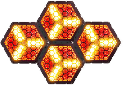 BeamZ Set van 4x RB90-5 Retro Blinders - 3x 30W RGB/WW LED’s - 5 pins DMX