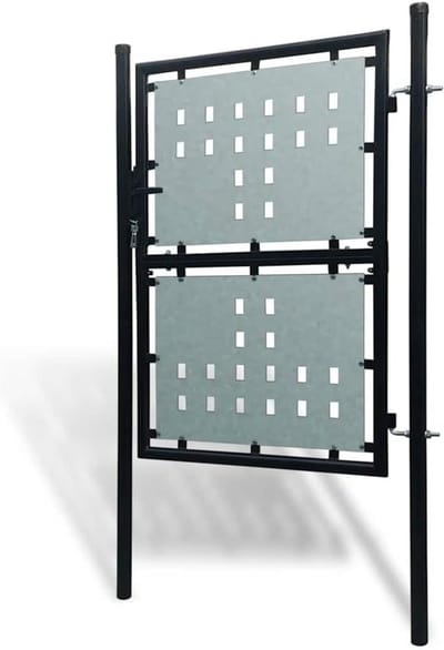 Stabiele Tuinpoort - Enkele Hekpoort - Tuin Afbakenen - Roestbestendig Staal - 100x200cm - Zwart