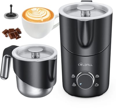 Jurrys Melkopschuimer - Melkverwarmer - Melkopschuimapparaat - Melkschuimmaker - Elektrisch - Cappuccino en Latte - Zwart - Rvs