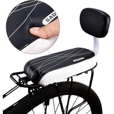 Mountainbike sponskussen met rugleuning, ademend, zacht, schokabsorberend, fietsonderdelen black