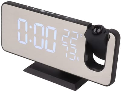 OmGoods - Dailygoody - LED Digitale Projectie Wekker - 180 Graden Roteerbaar - HD Display - Blauwe Letters - Batterij Gevoed - Slaapkamer