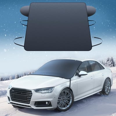 YAGXIG Sneeuw- en ijshoes voor voorruit - Verwijdert sneeuw in 1 seconde - Sneeuwschild - Super waterdicht - 800D Oxford-doek - 4 keer duurzamer - Winteraccessoire voor auto's, geschikt voor de meeste sedans en SUV's (157 cm x 122 cm)