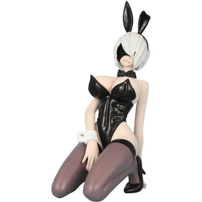 14-23cm NieR: Automates 2B Version Lapin. Figurine d'Action Anime Objet de Collection Modèle en PVC Jouets Statue Poupée Décoration de Bureau Cadeau pour Adultes black