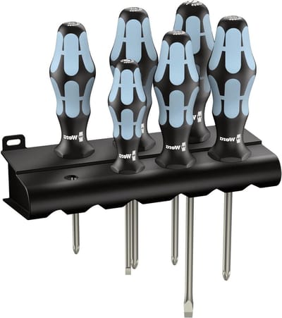 Schroevendraaierset Roestvrij Staal 6-Delig - Wera 3334 3350 3355 6 + Rek