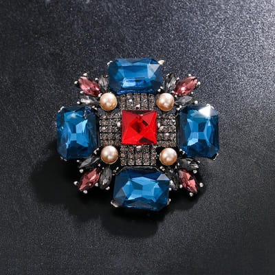 Vintage Strass Kruis Broches Voor Vrouwen Luxe Kristal Hoge Kwaliteit Spelden Sjaal Clip Pak Kleding Accessoires Speld Voor Dame gray