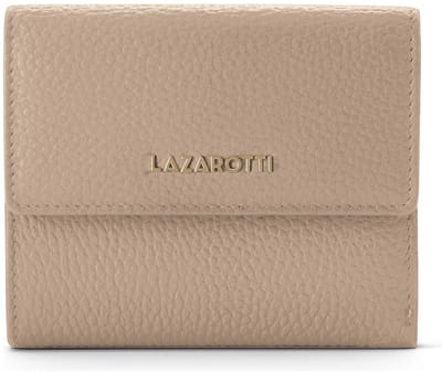 Lazarotti Leren portemonnee Bologna Leather Wallet With 8 Card Slots Sand beige