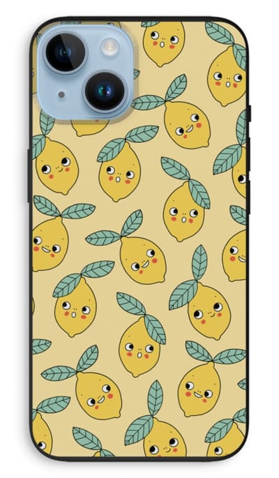 Case Company® - Hoesje geschikt voor iPhone 14 hoesje - Citroenen - Biologisch Afbreekbaar Telefoonhoesje - Bescherming alle Kanten en Schermrand