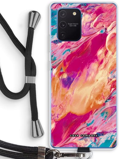 Case Company® - Hoesje met koord geschikt voor Samsung Galaxy Note 10 Lite hoesje met Koord - Pastel Echoes - Telefoonhoesje met Zwart Koord - Bescherming aan alle Kanten en Over de Schermrand