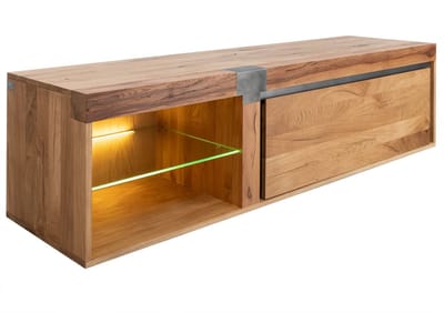MASSIVMOEBEL24.DE wilde eik / moseik TV-meubel blank Massief hout 180x48x50 cm (BxTxH) geolied gemonteerd NEW AMSTERDAM volledig massief #02