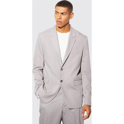 Relaxed Fit Single Breasted Suit Jacket | Grey | Size 46