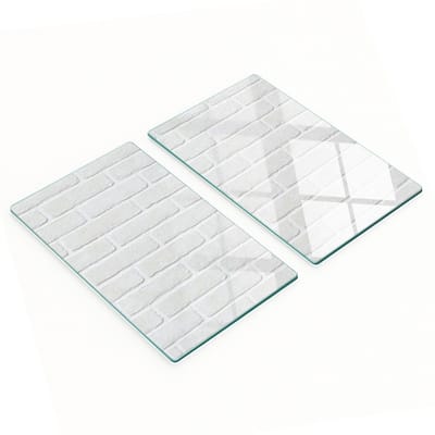 Decoratieve glazen snij- en serveerplanken met bakstenen muurmotief, 2x30x52 cm