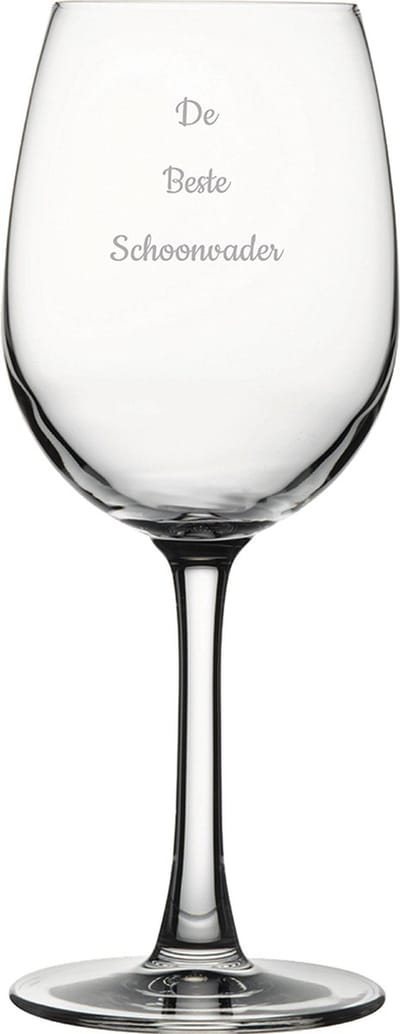 Gegraveerde witte wijnglas 36cl De Beste Schoonvader