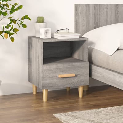 vidaXL - Nachtkastje - 40x35x47 - cm - grijs - sonoma - eikenkleurig