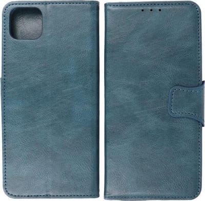 BestCases -  Samsung Galaxy A22 5G Hoesje - Samsung Galaxy A22 5G Bookcase Telefoonhoesje - Samsung Galaxy A22 5G Kaarthouder Portemonnee Hoesje - Kunstleer - Blauw
