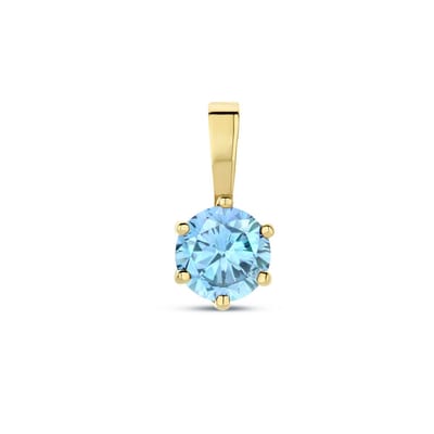Marie Celeste hanger met geboortesteen zirkonia 9 mm - 4 - Goud