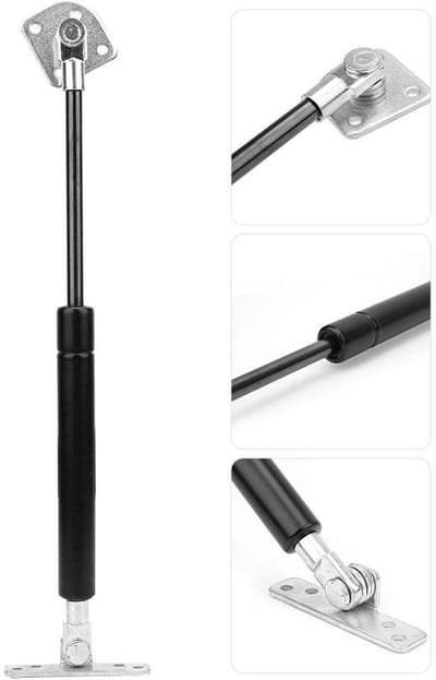 Dailygoods- Gasveer 300N - Centrale afstand 290 mm - Slag 100 mm - Duurzaam materiaal - Geschikt voor deksels tot 30 kg - Pneumatische veer - Schokdemper