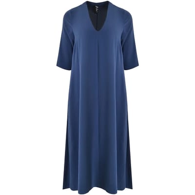 Lange Crêpe Jurk Dames Mat Fashion