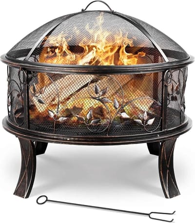 Vuurkorf draagbaar - Vuurschaal Voor Buiten - Vuurschaal 71x71x65 cm - Tuinhaard - Sfeerhaard - Terrasverwarmer - Staal - Fire Bowl