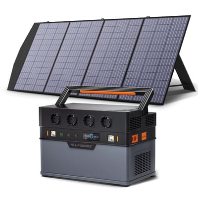 ALLPOWERS Zonnegeneratorset 1500W (S1500 + SP033 200W zonnepaneel) - S1500+SP033 Zonnepaneel 200W