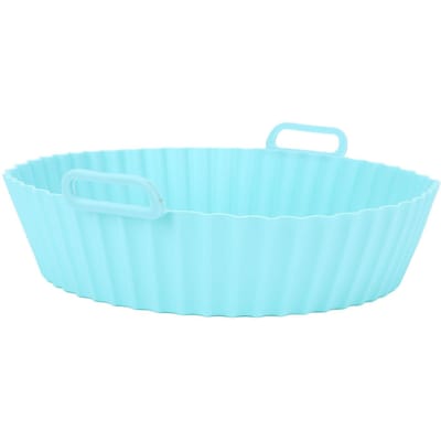Friteuse Siliconen Liner Rond Anti-aanbak Hoge Temperatuur Bestendig Herbruikbaar Friteuse Oven Bakplaat met blauw