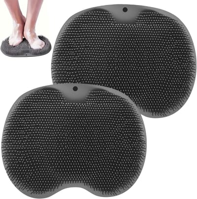 Verzorgende Douche Voet Scrubber Mat - Silicone Voetmassage Mat met Zuignappen voor Voetverzorging, Peeling en Ontspanning (Grijs)