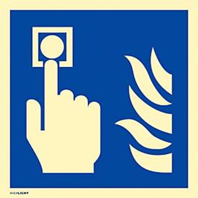 moedel brandveiligheidsbord "Hausalarm (Brandmelder-Flamme)", zelfklevende folie, fotoluminescent, B 200 x H 200 mm