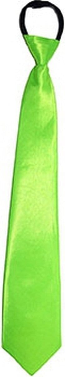 Funny Fashion Carnaval verkleed stropdas - neon groen - volwassene - verkleedthema