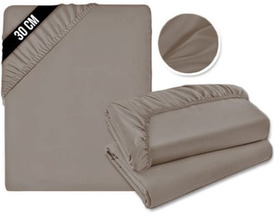 Matrasovertrek 180x200 - Hoeslaken - Matrashoes - Super Zacht - Taupe