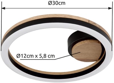 Globo - plafonniere - Beatrix - zwart - metaal - Ø 30cm - LED - 67298D