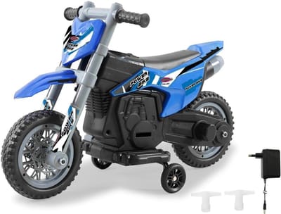 Elektrische Kinder Motor - Loopfiets Speelgoed - Buiten Spelen - Afneembare Steunwielen - 83 cm Lang - Blauw