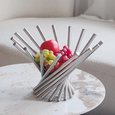 Modern Modelhuis Metalen Lijnen Divergerende Fruitschaal Uitstralende Fruitmand Villa Hotel Woonkamer Decoratie Dienblad Ornamenten gray