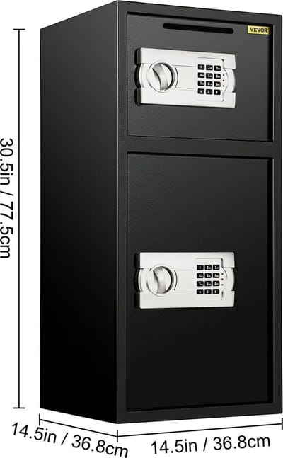 QPFO® Dubbele Deur Kluis met Verborgen Spaarpot - Stalen Veiligheidskluis met Elektronisch Slot - Aparte Opslagruimte voor Thuis en Kantoor