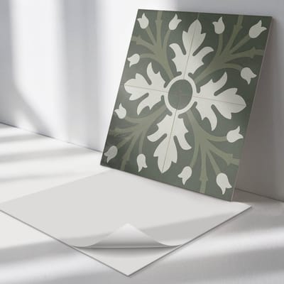 Wallfluent Vinyl Tegels - Plantenpatroon op Tegels Zelfklevende Vinyltegels - 30 cm x 30 cm - Groente Vinyl Tegels - Verpakking van 9 stuks - Vierkant PVC Tegels - Texturen Plaktegels - Vloer Tegels PVC - Plaktegels Keuken en Badkamer