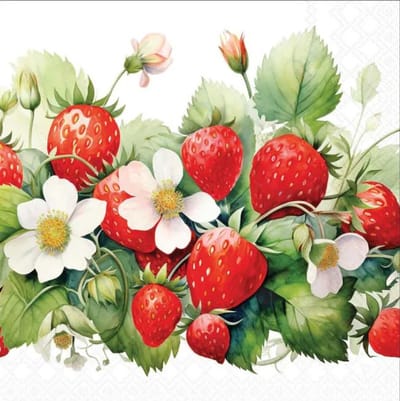 Lunch servetten Juicy strawberries - Ambiente - 33x33 cm