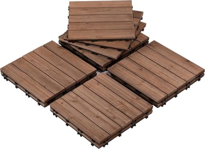 Houten Terrastegels - Balkontegels Kliksysteem - Tuin en Balkon - Snelle Montage - 30x30cm 55 Stuks - Bruin