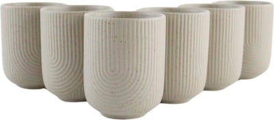 OTIX Koffiekopjes - Zonder Oor - Set van 6 - Koffietassen - Theemok - 190ml - Aardewerk - TEAK