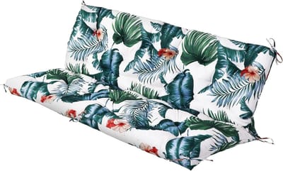Homaisson Vervangingskussen voor schommel, buitenbankkussen met rugleuning, 2 - 3-zits kussen met 8 banden voor tuinmeubilair, 137 x 90 x 10 cm, veranda-schommelkussen, tuinbank