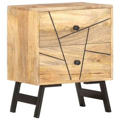 vidaXL - Nachtkastje - 40x30x50 - cm - massief - mangohout